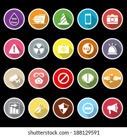 General useful icons with long shadow, stock vector