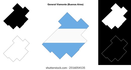 Conjunto de mapas do departamento de Viamonte geral (Buenos Aires)