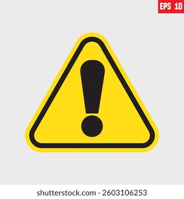 General Warning Attention Sign Alert to Various Safety warning icon symbol, Yellow Black and  Triangular Warning or Attention Sign with Exclamation Mark Icon. Vector Image.

