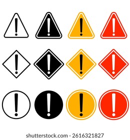 General Warning Attention Sign Alert to Various Safety Hazards. Warning Sign With Exclamation Point general safety Icon for Various Uses.