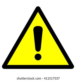 General warning sign with exclamation mark, vector illustration.