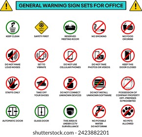 General Warning Sign Sets for Office