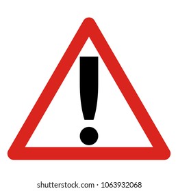 General warning sign. Vector illustration.