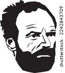 General William Tecumseh Sherman, Stylized Black and White Vector Illustration