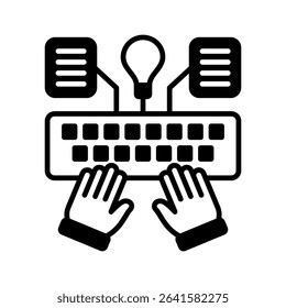 Generalization glyph icon, use for machine learning, education, technology industry, UI, UX kit, app and web development, digital or print.
