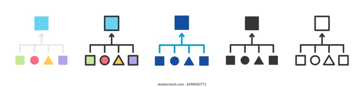 generalização ícone definir multi estilo coleção vários