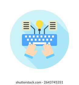 Generalization mini illustration rounded flat color icon, use for machine learning, education, technology industry, UI, UX kit, app and web development, digital or print.