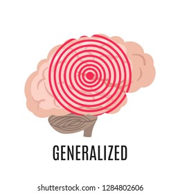 Generalized epilepsy icon isolated on white backround. Medical illustration. Vector illustration.