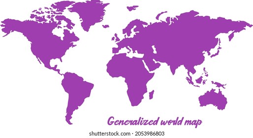 Ilustración vectorial de mapa mundial generalizado