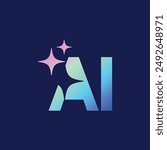 Generate AI, Artificial Intelligence Logo. Ai logo Concept. Vector symbol (AI). Abstract letter Ai logo. This logo icon incorporate with abstract shape in the creative way. It look like letter A and I
