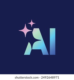 Generate AI, Artificial Intelligence Logo. Ai logo Concept. Vector symbol (AI). Abstract letter Ai logo. This logo icon incorporate with abstract shape in the creative way. It look like letter A and I