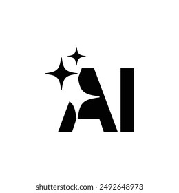 Generate AI, Artificial Intelligence Logo. Ai logo Concept. Vector symbol (AI). Abstract letter Ai logo. This logo icon incorporate with abstract shape in the creative way. It look like letter A and I