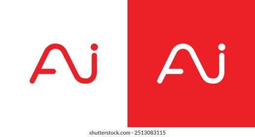 Gerar IA, logotipo de inteligência artificial. Conceito do logotipo Ai. Símbolo vetorial (AI). Letra abstrata Ai logo. Este ícone de logotipo incorporar com forma abstrata na maneira criativa. Parece com as letras A e I