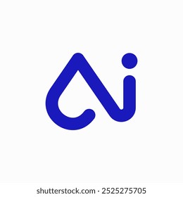 Gerar IA, logotipo de inteligência artificial. Conceito do logotipo Ai. Símbolo vetorial (AI).