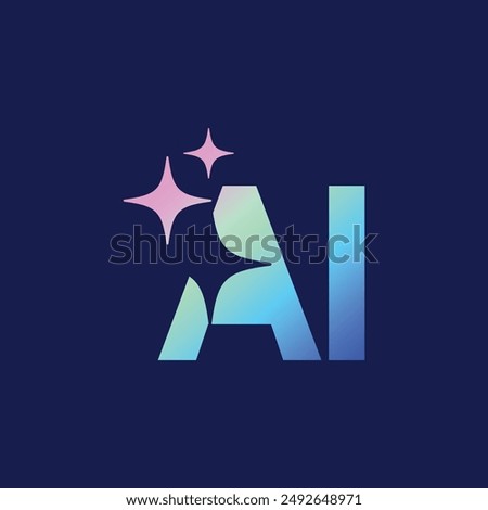 Generate AI, Artificial Intelligence Logo. Ai logo Concept. Vector symbol (AI). Abstract letter Ai logo. This logo icon incorporate with abstract shape in the creative way. It look like letter A and I