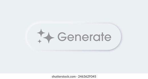 Generate AI button. Artificial intelligence and Machine learning technology concept. AI enters by command prompt to generate ideas. Chat with AI.  UI UX design, Vector illustration.