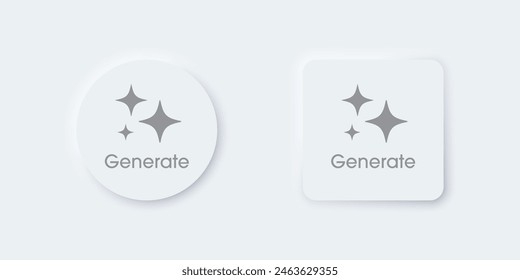 Generate AI button. Artificial intelligence and Machine learning technology concept. AI enters by command prompt to generate ideas. Chat with AI.  UI UX design, Vector illustration.