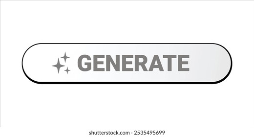 Generate AI button. Artificial intelligence and Machine learning technology concept. AI enters by command prompt to generate ideas. Chat with AI. UI UX design, Vector illustration