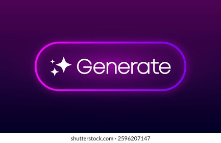 Generate AI button. Artificial intelligence and Machine learning technology concept. Chat with AI. Future technology. Vector illustration.