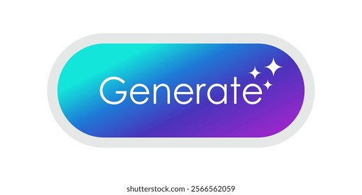 Generate AI button bar. Artificial intelligence and machine learning technology concept for command prompt to generate ideas. Vector illustration