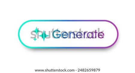 Generate AI button. Buttons with Generate AI symbols. Flat design style for Apps, Websites, Interfaces, and mobile apps. Artificial intelligence technology. Vector illustration.