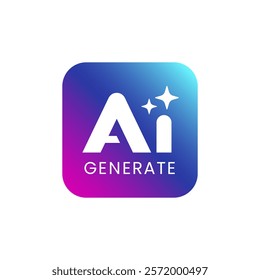 Generate AI button, icon, and Artificial Intelligence Logo. This design incorporate with abstract shape in the creative way.