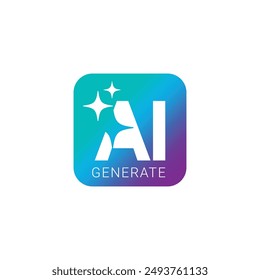 Generate AI button, Neumorphic bar. Generate AI icon, Artificial Intelligence Logo. Ai logo Concept. Vector symbol.