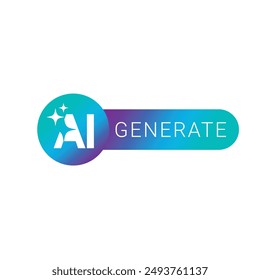 Generate AI button, Neumorphic bar. Generate AI icon, Artificial Intelligence Logo. Ai logo Concept. Vector symbol.