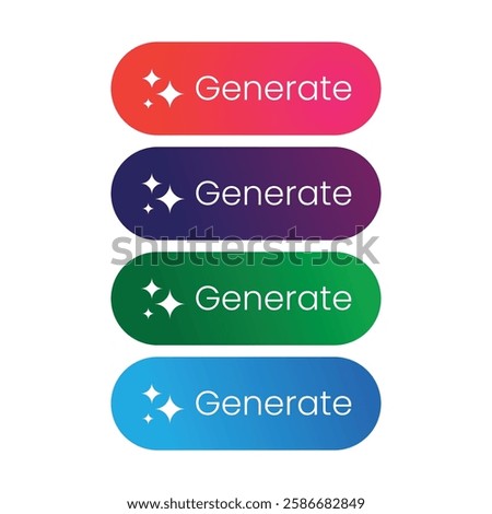 Generate AI button. Neumorphic bar. Artificial intelligence and Machine learning technology concept. AI enters by command prompt to generate ideas. 