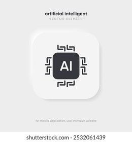 Generate AI button symbol. Artificial intelligence sign button. Machine learning generator and generate text and image press button prompt. Magic stars symbol. Chat brain assistant