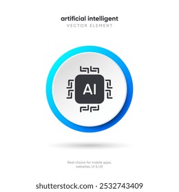 Generate AI button symbol. Artificial intelligence sign button. Machine learning generator and generate text and image press button prompt. Magic stars symbol. Chat brain assistant