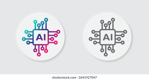 Generate AI button user interface. Artificial intelligence logo icon symbol UI UX design concept for website, app. Vector illustration