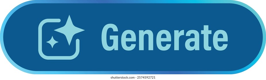 Generate AI button.Generate AI button user interface. Artificial intelligence UI UX design concept for website