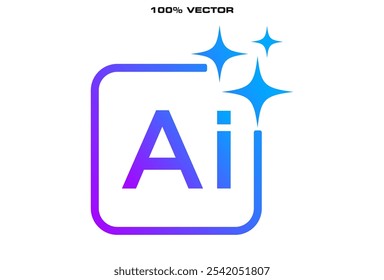 Generate AI icon. Artificial intelligence and Machine learning technology concept. 