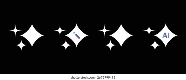 gerar, AI, ícone, Inteligência artificial, ícones, coleção, vetor, ilustração