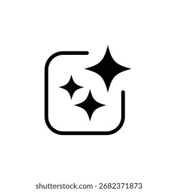 Icono de Generar AI. Signo de inteligencia artificial. Estrella de la IA e icono cuadrado. Símbolo de Vector de IA de inteligencia artificial. Ilustración vectorial