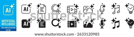 Generate AI icon. Artificial intelligence icons collection. Editable vector icon illustration.