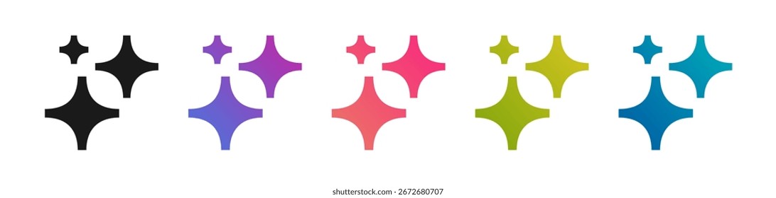 Generar AI icono de colección de color brillante estilo de moda. Tecnología de aprendizaje automático, Botón de inteligencia artificial para ui ux elemento, App, Vector de Sitio web