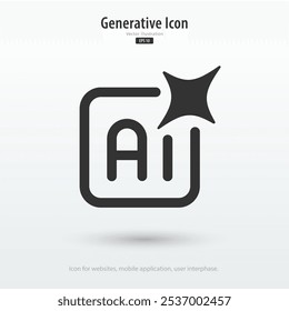 Generate AI icon. LLM Artificial intelligence technology and Machine learning. Generate symbol. Icon element for application and web. Vector illustration.
