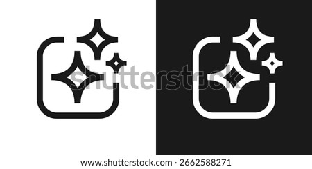 Generate AI icon set with sparkle trendy style. Machine learning technology, artificial intelligence button for ui ux element, app, website vector