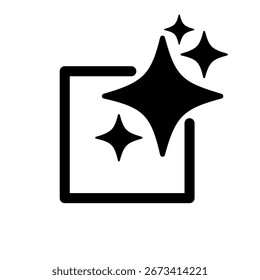 Generate AI icon. Ai stars simple icon. Artificial intelligence and Machine learning technology. AI is entered by a command prompt to generate ideas. UI UX design, Vector illustration