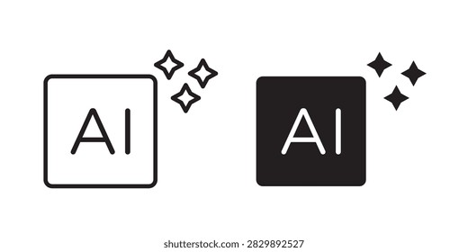 Generate AI icon thin graphic illustration..