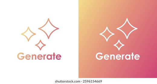 Generate AI icons. Artificial intelligence and machine learning technology concept. Icon element for app and website. Vector illustration.