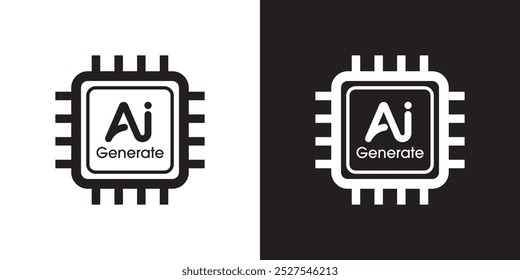 Generate AI symbols. Artificial intelligence and machine learning technology concept. Icon element for app, website and interphase. Vector illustration.