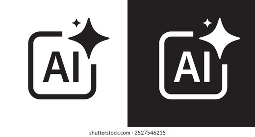 Generate AI symbols. Artificial intelligence and machine learning technology concept. Icon element for app, website and interphase. Vector illustration.