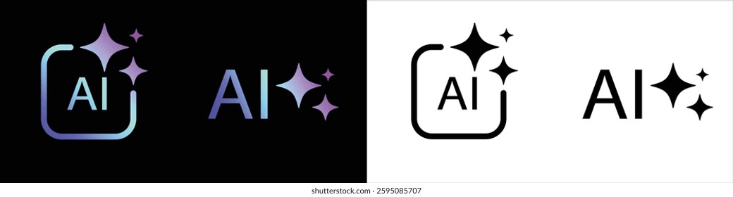 Generate AI symbols. Artificial intelligence and machine learning technology concept. Icon element for app, website and interphase. Vector illustration.