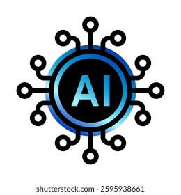 Generate AI symbols. Artificial intelligence. Icon element for app, website and interphase. Vector illustration.