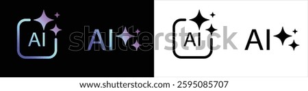 Generate AI symbols. Artificial intelligence and machine learning technology concept. Icon element for app, website and interphase. Vector illustration.