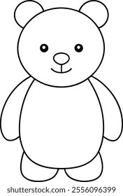 generate a coloring outline of a cute bear 