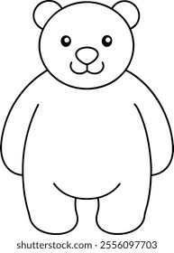 generate a coloring outline of a cute bear